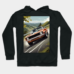 Classic American Camaro Orange Muscle Car Hoodie